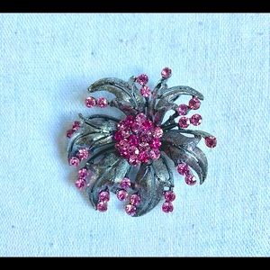 Vintage Lg Pink Cascading Floral Pin/Pendant